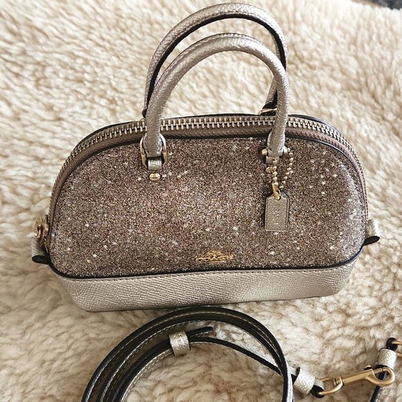 Adorable NWOT Coach Champagne Glitter Mini Bag with Stars ๐ ๐ - Picture 4 of 11